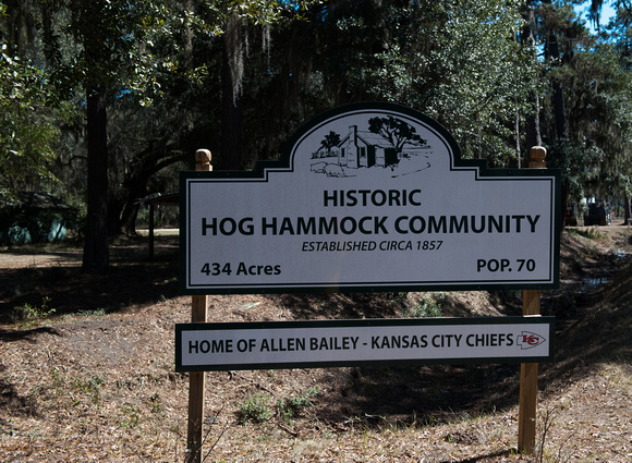 Marker identifying Hog Hammock