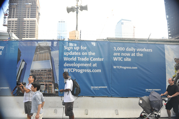Sign on Fence, World Trade Center Site