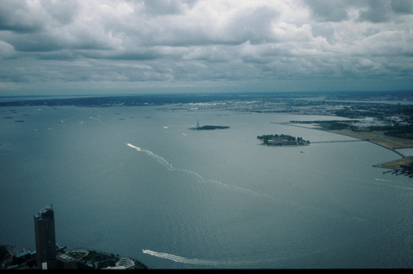 View of New York Harbor from 92nd floor, North Tower
